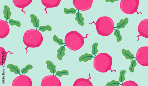 Cute beetroot pattern background vector design