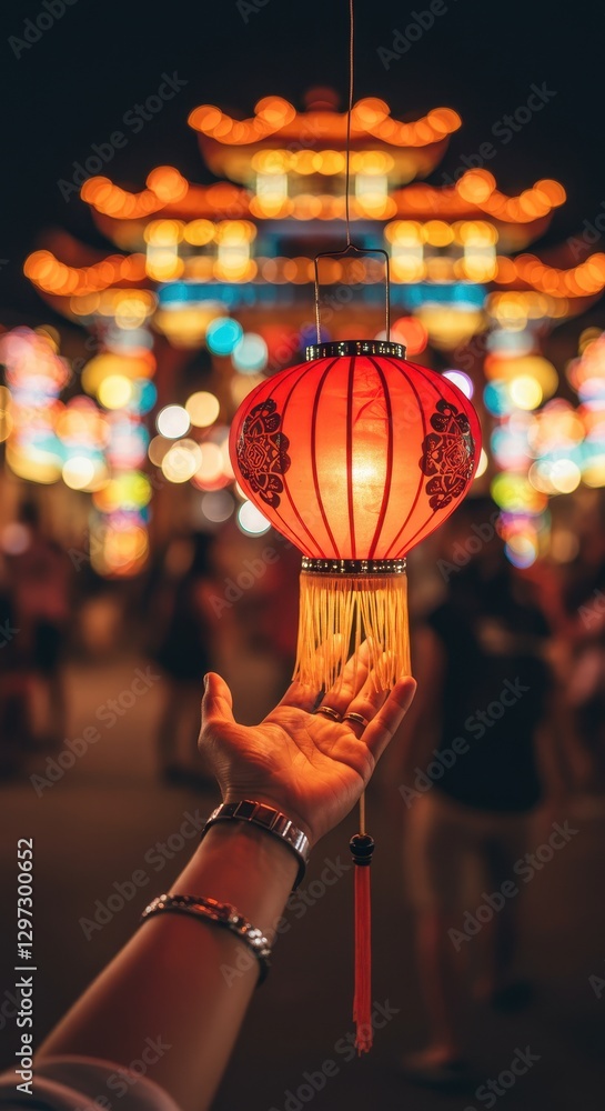 Naklejka premium Lantern Night in Festive Celebration