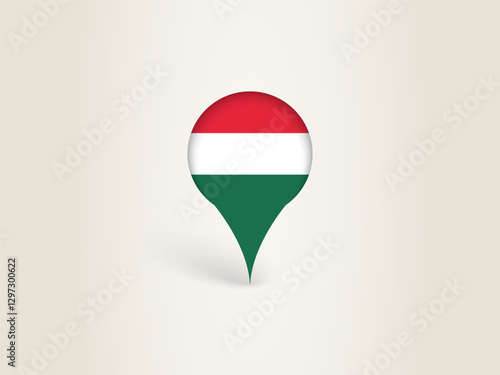 Free Download Pin Icon with Hungary National Flag. - GFXLoad