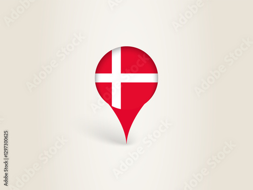 Pin Icon with Denmark National Flag. Free Download Pin Icon with Denmark National Flag. - GFXLoad
