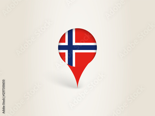 Free Download Pin Icon with Norway National Flag. - GFXLoad