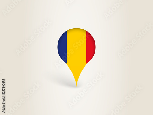 Free Download Pin Icon with Romania National Flag. - GFXLoad