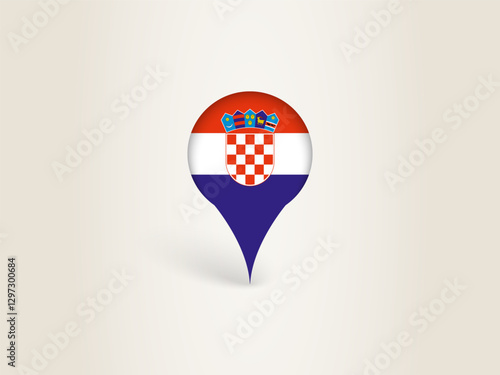 Free Download Pin Icon with Croatia National Flag. - GFXLoad