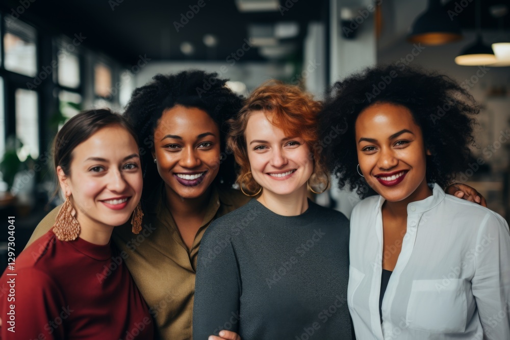 Fototapeta premium Group portrait of smiling businesswomen in office