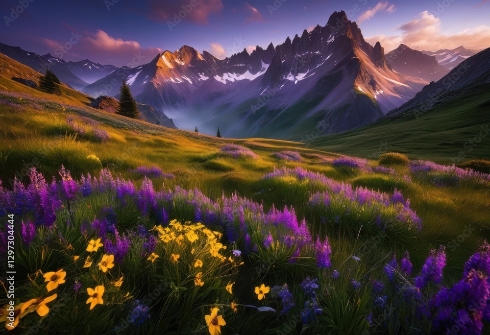 Obraz premium stunning dawn landscapes highlighting dramatic light shadows amidst beauty, sunrise, colors, clouds, nature, scenery, sky, horizon, reflection, creek