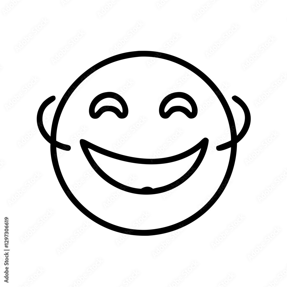 Smiling cartoon face with open arms Smiling cartoon face with open arms