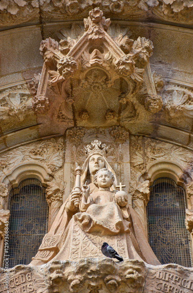 detail of the facade of the basilica of sagrada familia, barcelona detail of the facade of the basilica of sagrada familia, barcelona