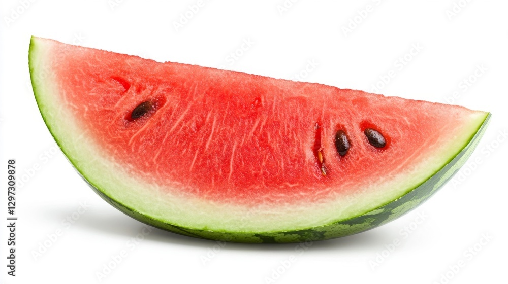 Fresh Watermelon Slice on White Isolated Background. Generative AI Fresh Watermelon Slice on White Isolated Background. Generative AI