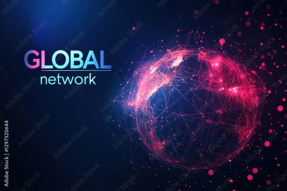 Obraz premium Visual representation of global network connections highlighting interconnectedness