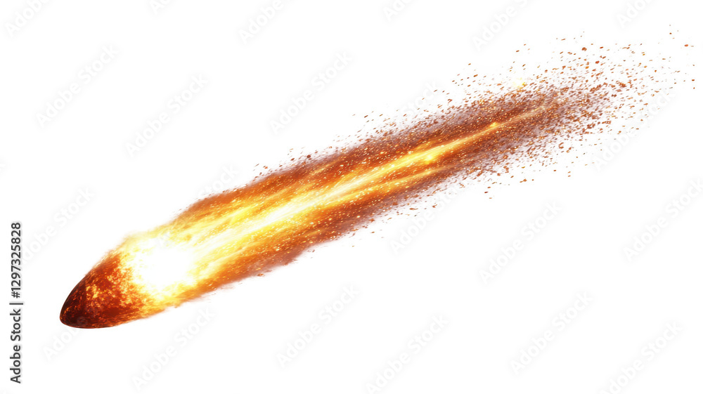 Fototapeta premium Meteor png isolated in 3d transparent using for presentation.