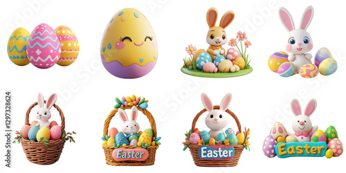 Easter transparent plasticine form mockup isolated png with no background.