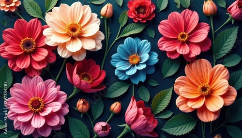 Vibrant blooms in diverse colors and textures , colorful, gift