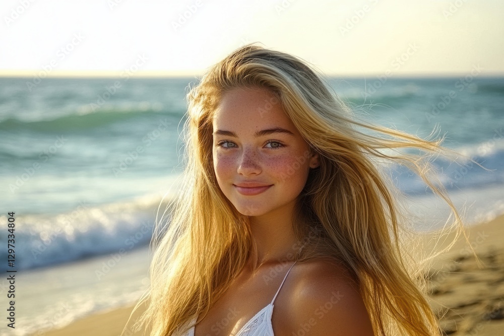 Smiling teen girl beach portrait (1) Smiling teen girl beach portrait (1)