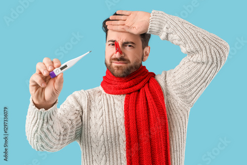 Ill young man with clothesp...