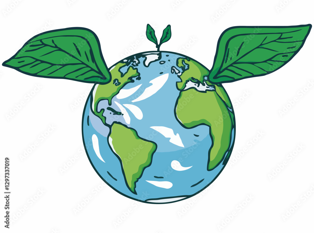 Pollution Impact: Climate Change Awareness Illustration