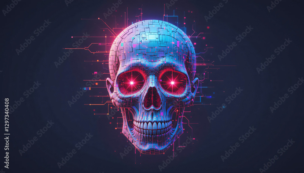 digital skull holographic digital skull holographic