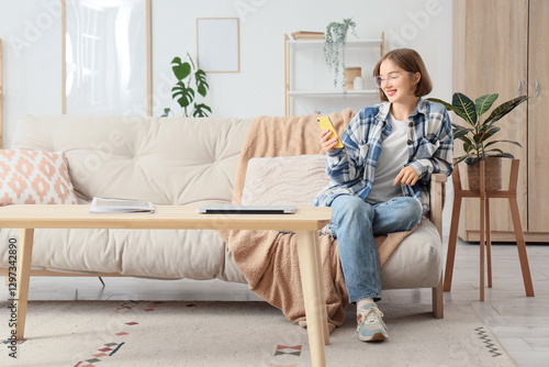 Beautiful young happy woman...