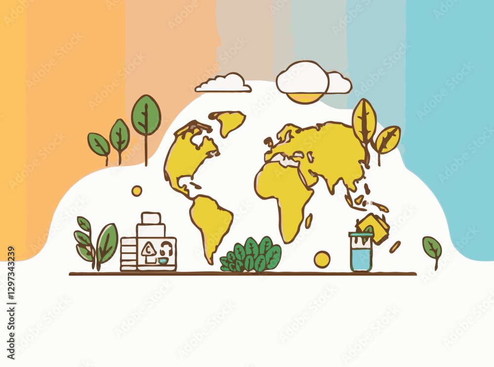 Obraz premium Eco-Friendly Practices: Zero Waste Lifestyle Vector Graphics