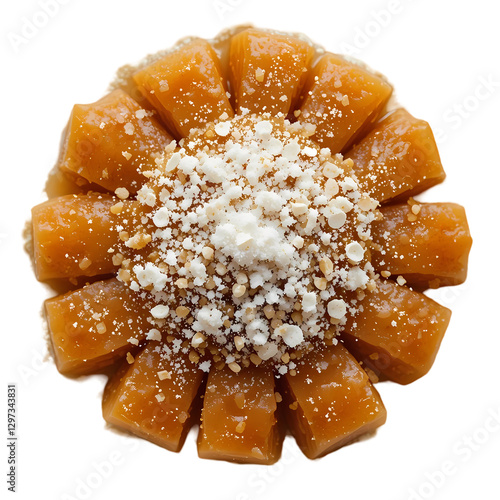 Sweet Sticky Rice Cake Delight isolated on transparent background
