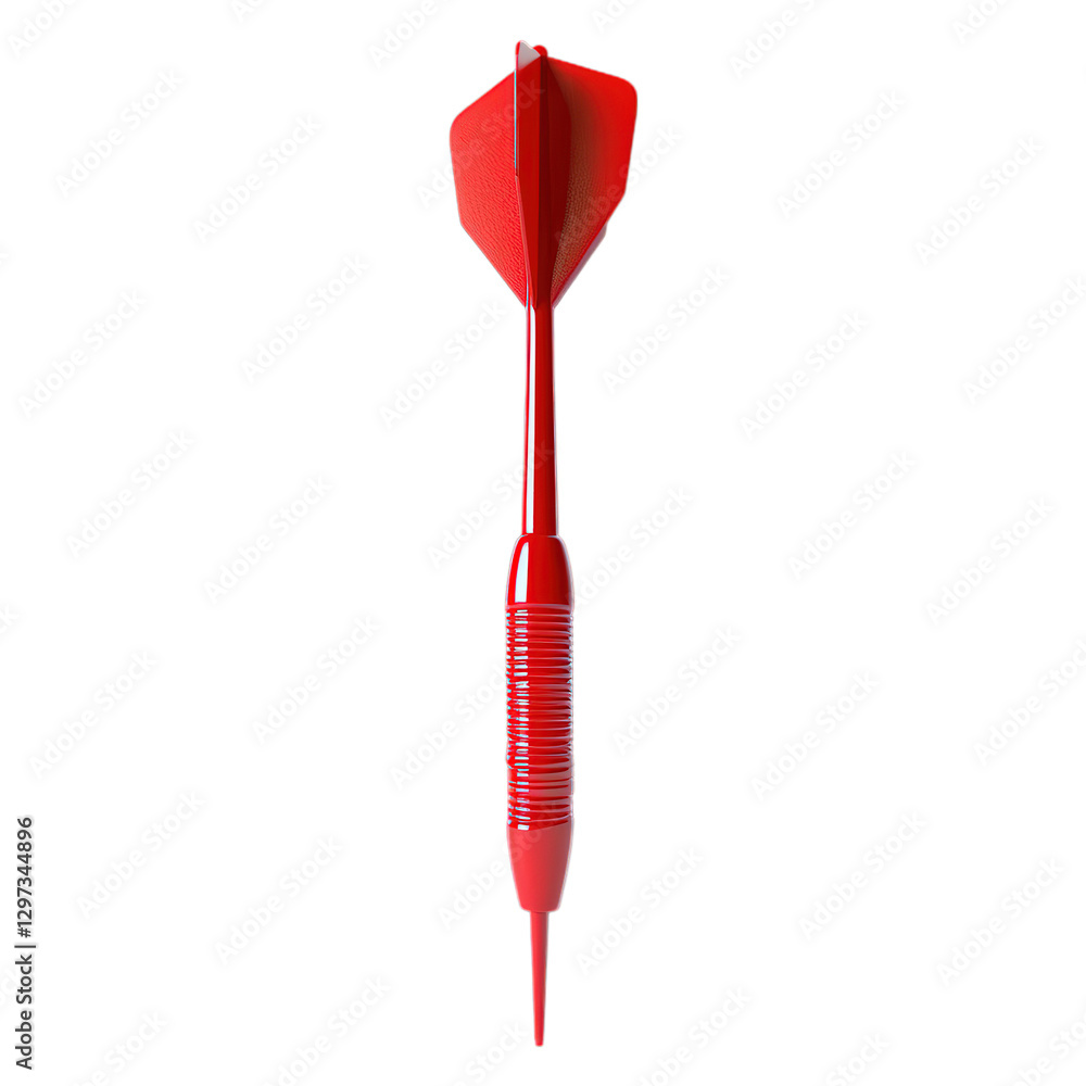 3D Red Dart on Transparent Background 3D Red Dart on Transparent Background