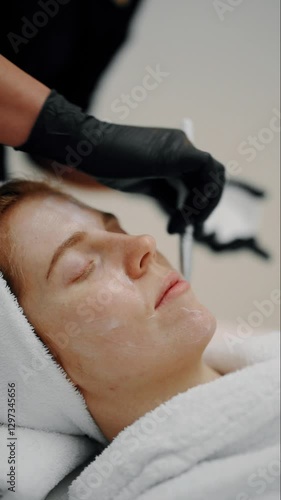 Relaxing facial treatment session at a spa on a peaceful afternoon