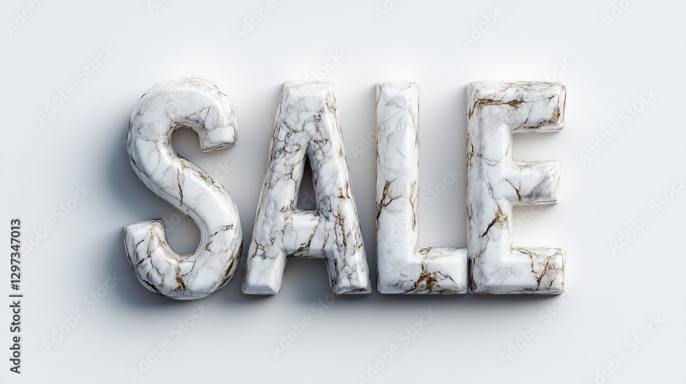 Stylish marble letters spelling out sale with a clean and modern look for promotional material Stylish marble letters spelling out sale with a clean and modern look for promotional material