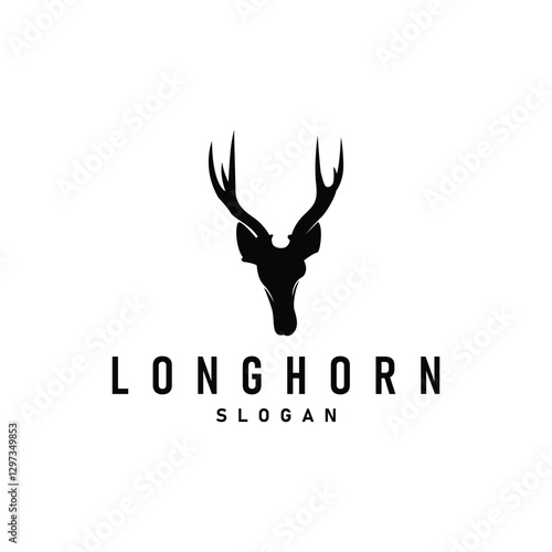 longhorn logo design symbol of strength and toughness horn illustration template symbol brand product