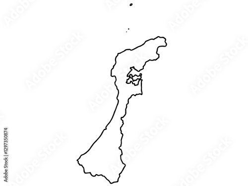 少しゆるい白い石川県地図 中部地方 北陸