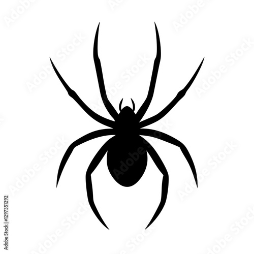 a black spider silhouette against a plain backdrop, showcasing the insect's intricate form and shape vector illustration