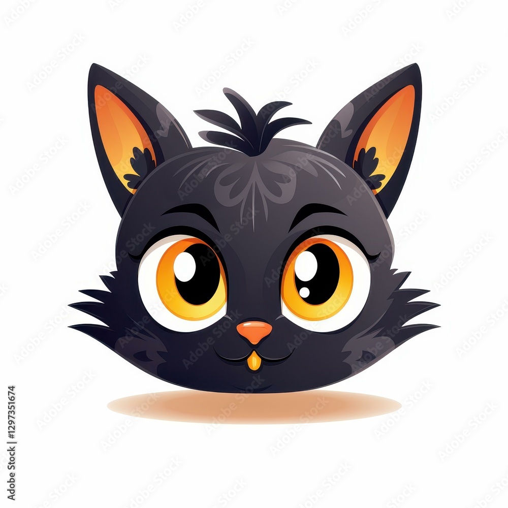 Adorable feline face with vivid whiskers and big eyes, perfectly cut out on a clean white backdrop for a charming look. Adorable feline face with vivid whiskers and big eyes, perfectly cut out on a clean white backdrop for a charming look.