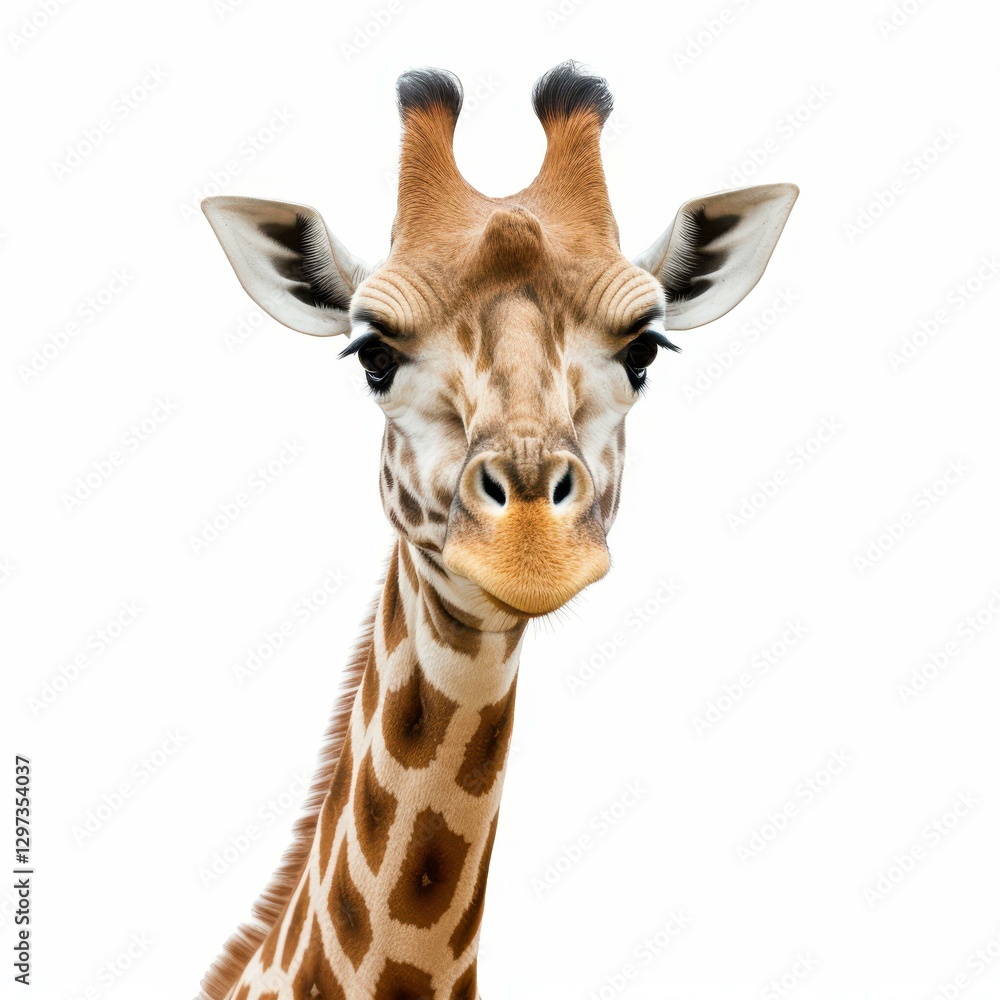 Obraz premium A clean, white backdrop highlights this stylish di cut of a giraffe, perfect for creative projects or designs.