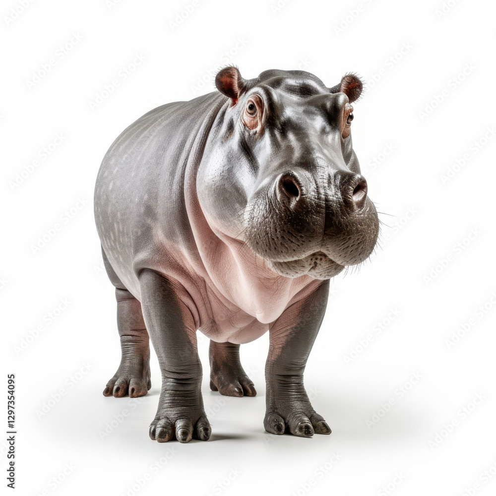 A vibrant, detailed diecut of a hippo, perfect for creative projects, showcasing its charm on a sleek white backdrop. A vibrant, detailed diecut of a hippo, perfect for creative projects, showcasing its charm on a sleek white backdrop.