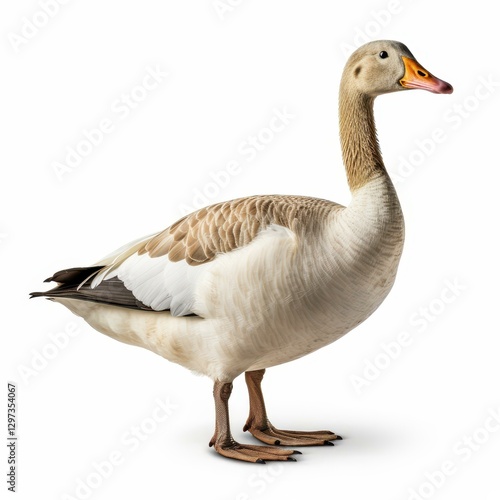 A sleek and detailed cutout of a goose, perfect for design projects and naturethemed graphics on a clear backdrop. photo