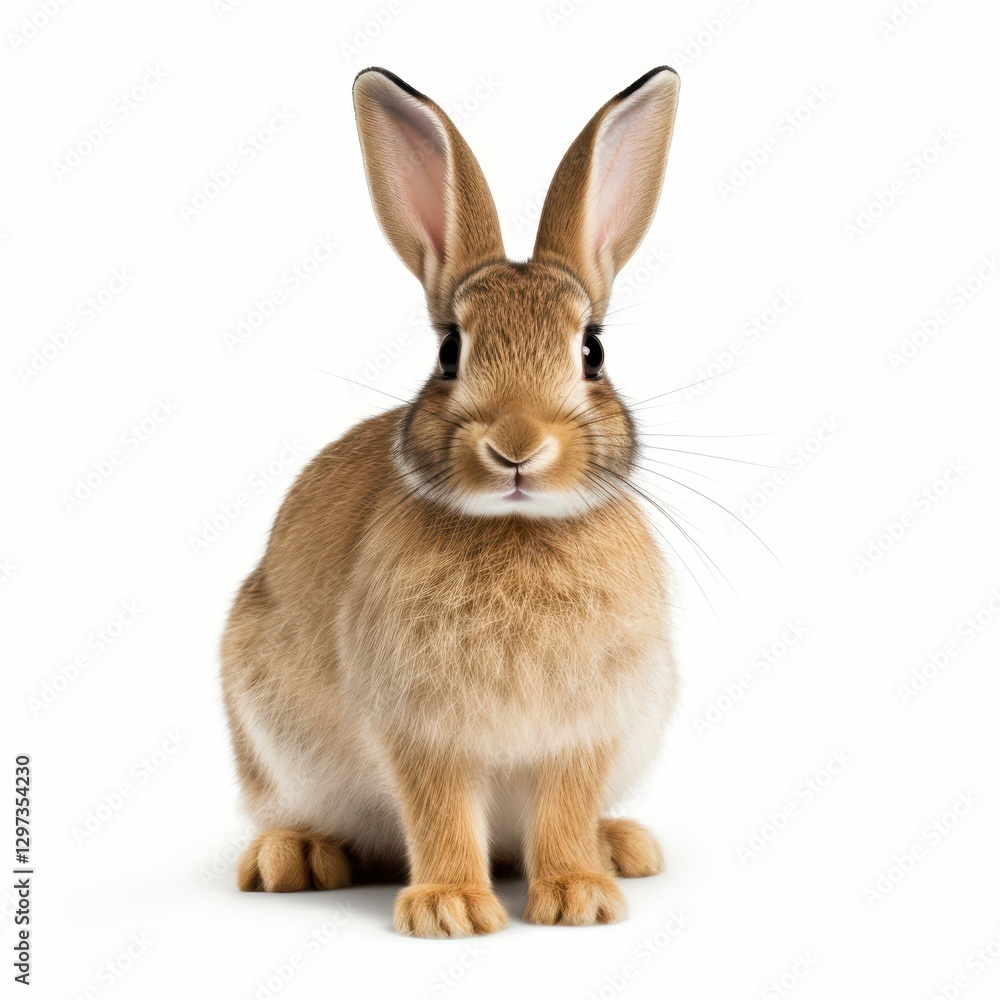 Obraz premium A cute rabbit silhouette, perfectly cut out and set against a crisp white background, ideal for design projects.