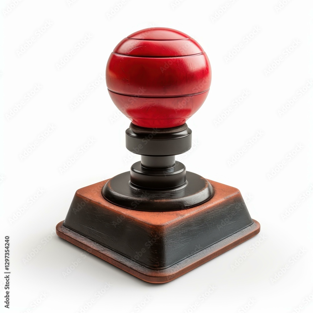 Vibrant retro arcade joystick with a vivid red ball top, perfectly isolated on a clean white background for a striking visual. Vibrant retro arcade joystick with a vivid red ball top, perfectly isolated on a clean white background for a striking visual.