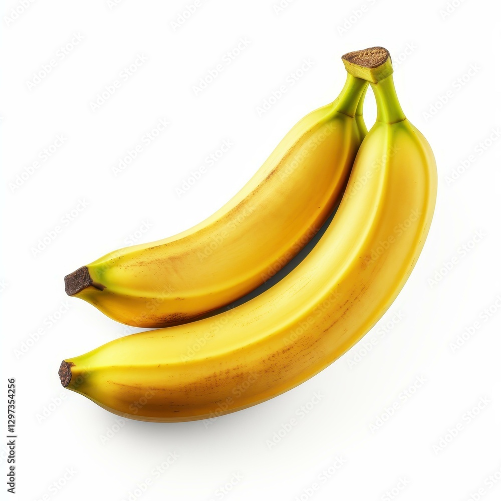 A vibrant, ripe banana cut in a unique di cut style, showcased against a clean, white backdrop for a fresh look. A vibrant, ripe banana cut in a unique di cut style, showcased against a clean, white backdrop for a fresh look.