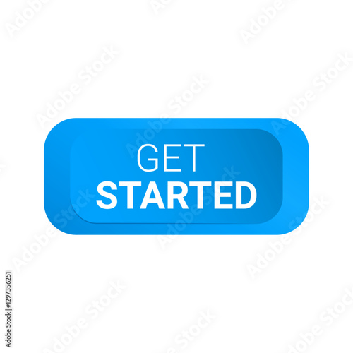 Modern flat illustration of a gradient Get Started button. Stylish UI element for websites, apps, landing pages, and digital interfaces. Minimalist and vibrant call to action or CTA design