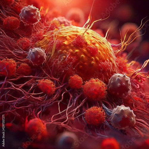 cancerous cells background, healthcare concept