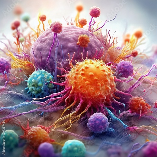 cancerous cells background, healthcare concept