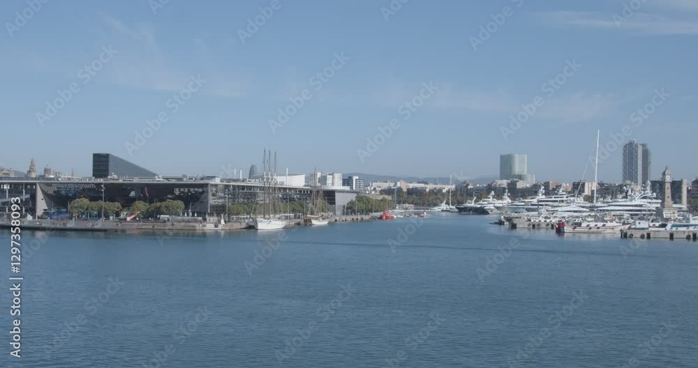 Panoramic view of port of Barcelona Panoramic view of port of Barcelona