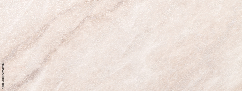 Naklejka premium Texture light beige marble with brown lines pattern, macro background. Pastel cream stone backdrop