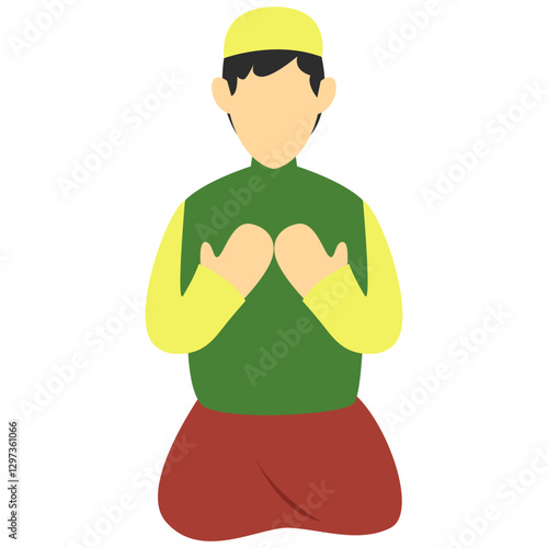 Man in prayer position suitable for religiousthemed designs, websites, and articles, conveying faith, spirituality, devotion, and mindfulness concepts.