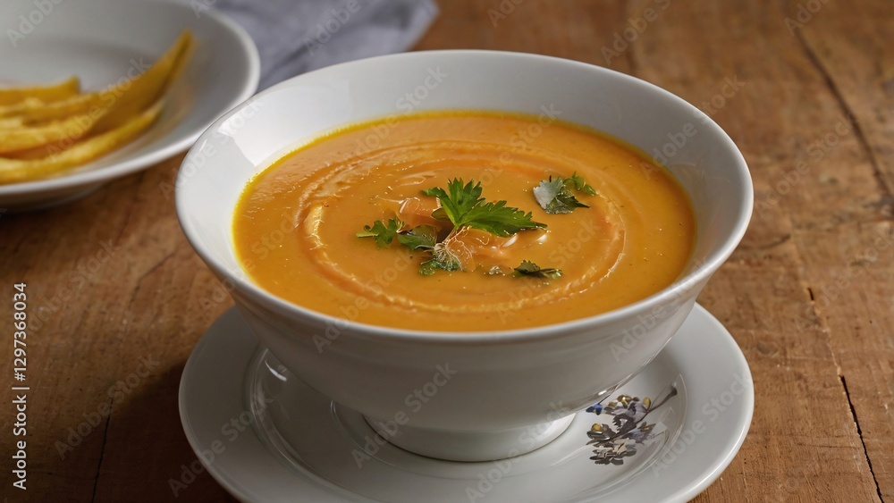 pumpkin soup in a bowl pumpkin soup in a bowl