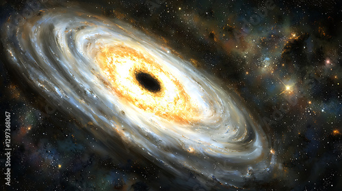 Cosmic black hole with swirling accretion disk