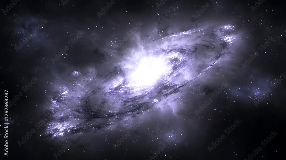 Fototapeta premium Spiral Galaxy in Deep Space; Visual of Cosmic Nebula