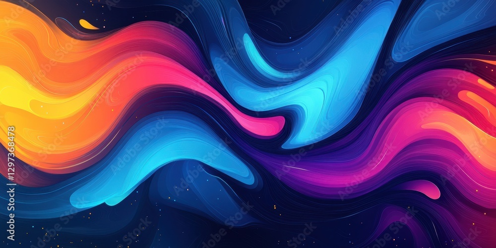 Fototapeta premium Abstract Swirling Colors Digital Art: Vibrant Hues and Fluid Forms