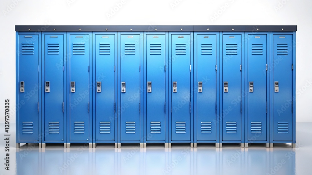 Blue School Lockers Highlighted by White Blue School Lockers Highlighted by White