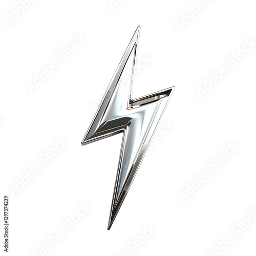 Silver Lightning Bold sign on Transparent Background