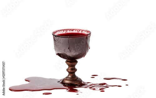 Sacred Chalice with a Drop of Spilled Wine