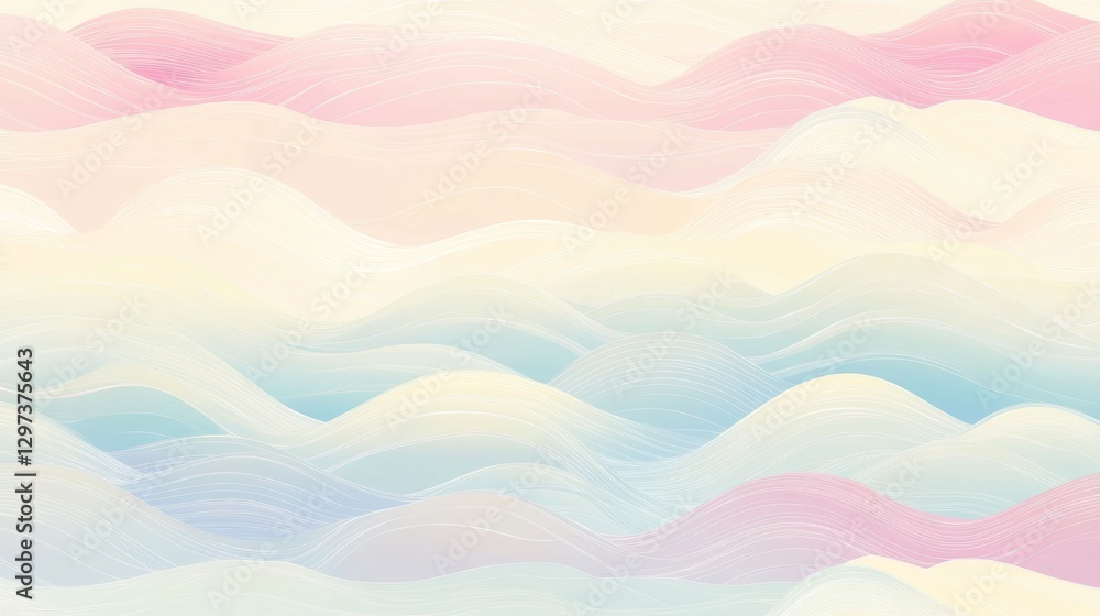 Seamless Pattern Waves Overview with Seamless with Pastel Seamless Pattern Waves Overview with Seamless with Pastel